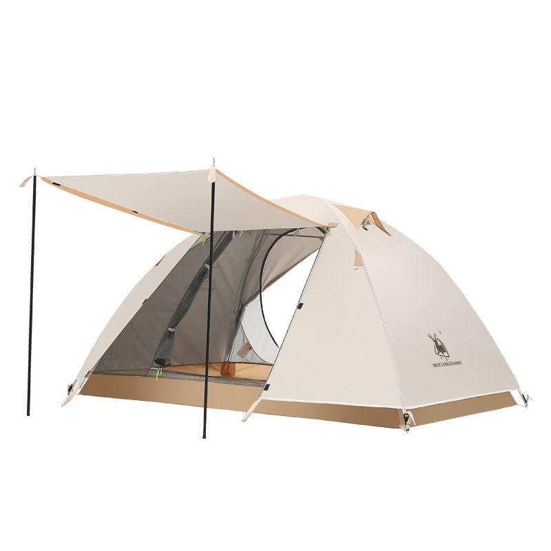 Tenda da campeggio pieghevole portatile in alluminio con palo, attrezzatura da campeggio, antipioggia, campeggio notturno, protezione solare, rivestimento in argento_voghion.com