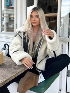 Women's Lamb Wool Coat , Motorcycle Fur All-in-one Motorcycle Thickened Jacket For Women