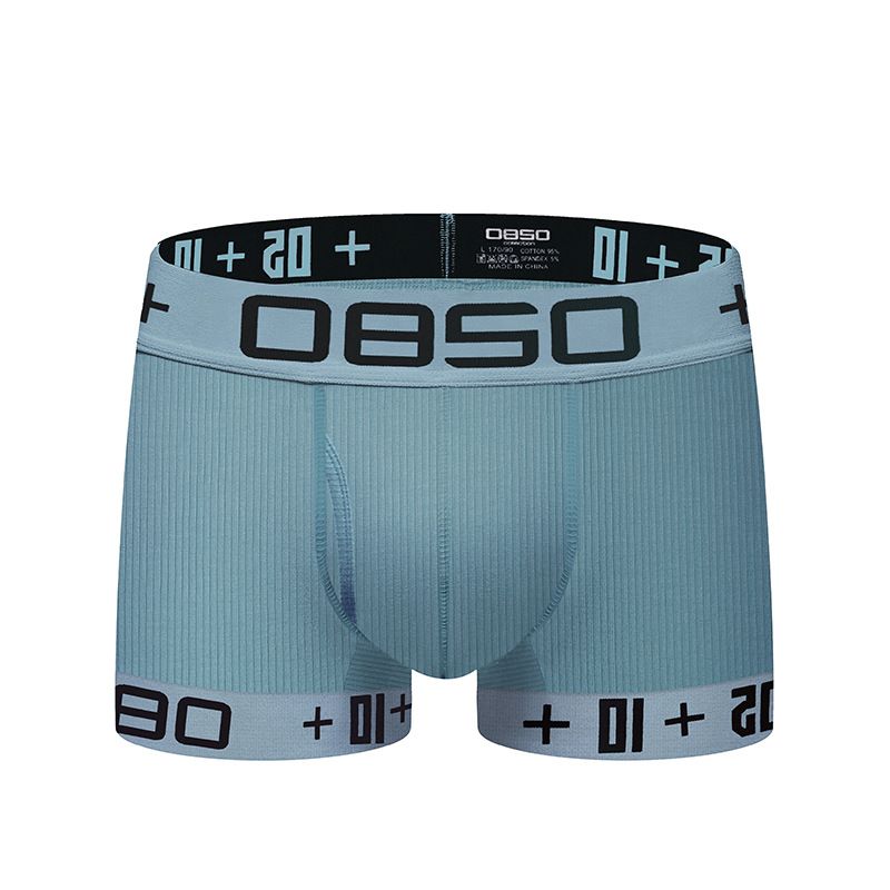 Sous-vêtements à quatre coins en coton pour hommes, respirant, Sexy et personnalisé, taille moyenne, pantalons à coins plats, nouvelle collection 0850_voghion.com