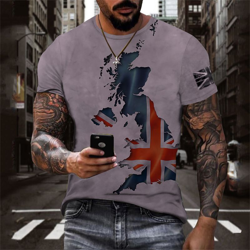 Men's cross-border 2023 summer wear digital T-shirt 3D printing men's new short sleeve fashion T-shirt cool money_voghion.com