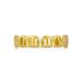Hip Hop Gold Grillz For Halloween Costume Party - Hollow Out Design With Micro Inlaid Zirconia Fang Teeth - Unisex Style - Sizes Upper/Lower/Full Set_voghion.com