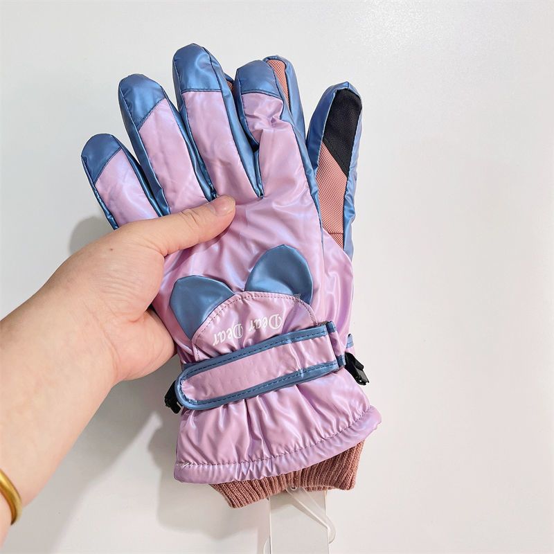 Winter skiing gloves women with thick velvet for riding electric bikes, outdoor waterproof, windproof, and cold_voghion.com