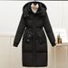 Abbigliamento da donna, cappotto invernale in cotone di grandi dimensioni, lunghezza media, con cappuccio, ampio collo in pelliccia, caldo e largo_voghion.com