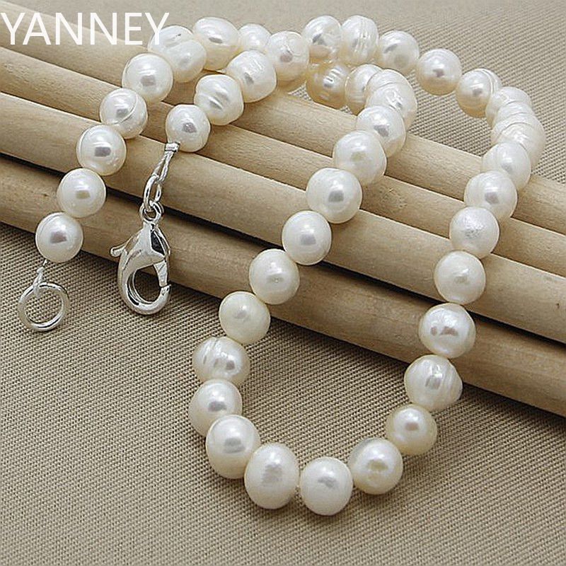 Collana con dichiarazione di gioielli in argento con perle lunghe di alta qualità alla moda per le donne_voghion.com