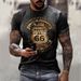 T-shirt da uomo girocollo casual alla moda stampata in 3D della nuova serie Route 66 estiva 2022_voghion.com