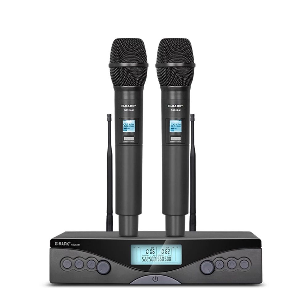 Micrófono inalámbrico G-MARK G320AM, micrófono de mano UHF profesional, frecuencia ajustable de 100 m, ideal para karaoke, iglesias, fiestas y espectáculos._voghion.com