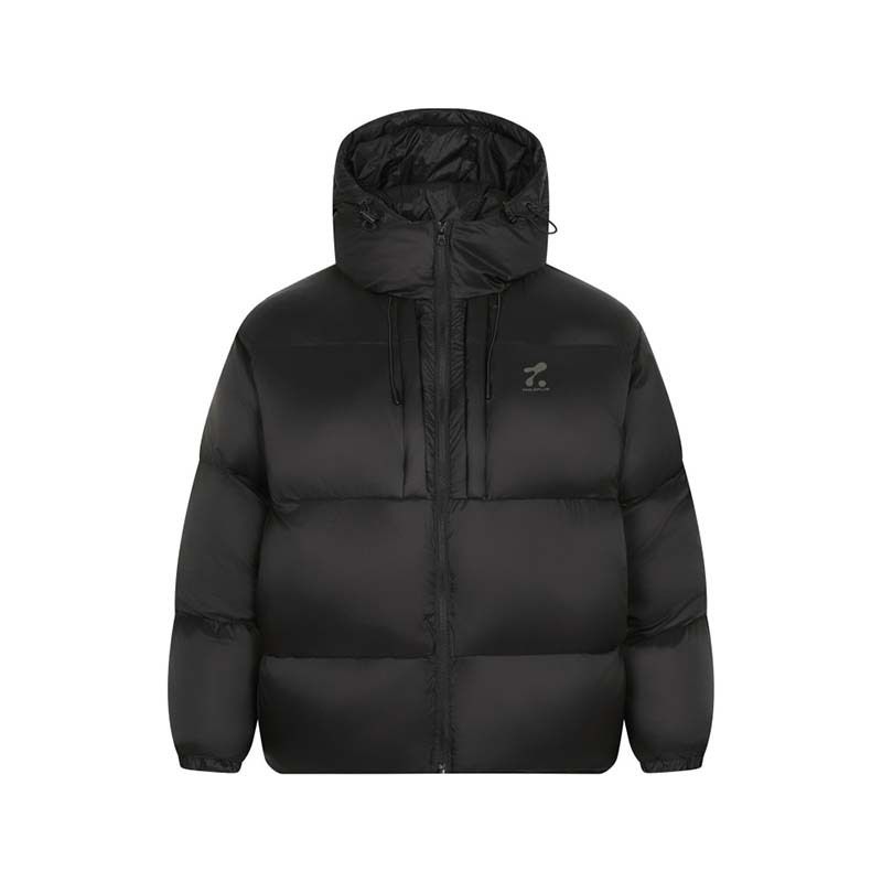 Lichtgewicht, verdikt, kort gewatteerd jack met capuchon voor heren, streetwear-winterjas met losse pasvorm, zwart en donkerbruin_voghion.com