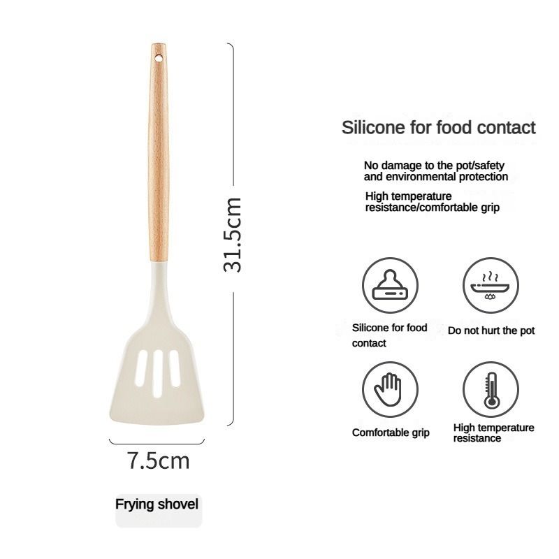 3psc Set Of Silicone Spatulas And Spoons For Household High-temperature Cooking Cooking Spatulas And Kitchen Utensils Tool Set_voghion.com