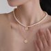 French Elegant Natural Freshwater Pearl Necklace Women's European And American Light Luxury Pearlescent White Enamel Retro Pendant Collarbone Chain_voghion.com
