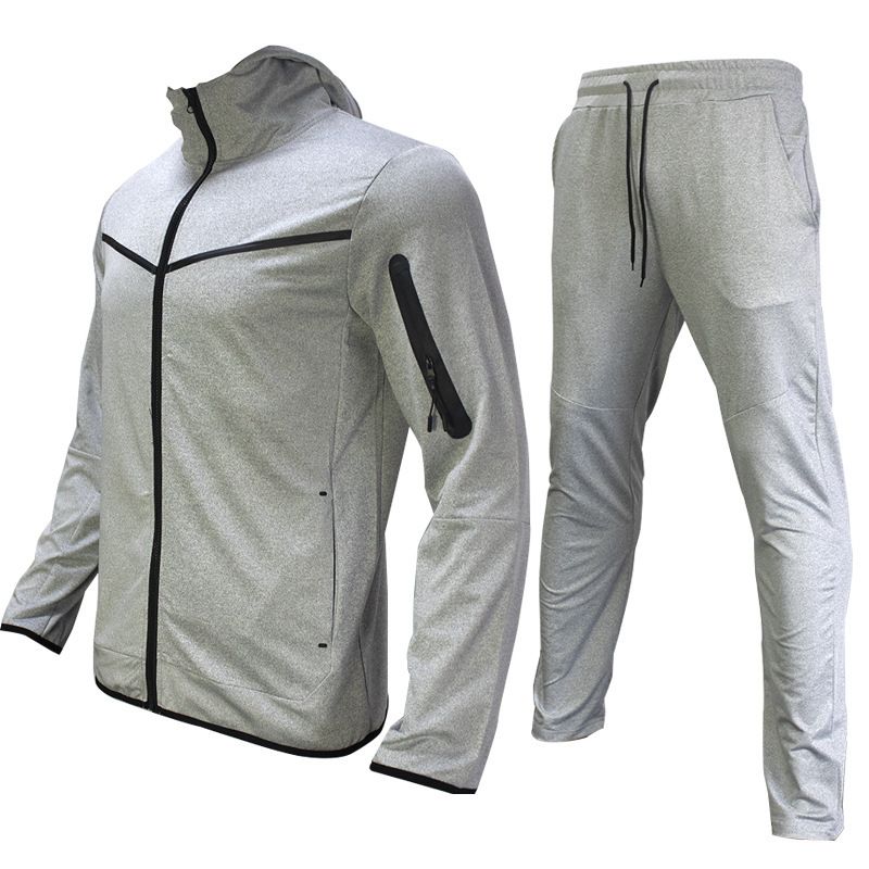Männer Herbst Casual Wear Europäische Waren Mit Kapuze Zipper Pullover Sport Set Männer_voghion.com