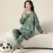 Pajamas for women in spring and autumn, winter pure cotton sleeved cute home clothes, 2023 new set, medium to long_voghion.com