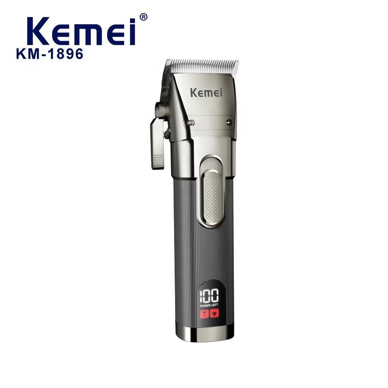 Kemei Km-1896 Verstellbare Kapp Digital Display Kabellosen Trimmer USB Opluedung Grouss Kapazitéit Batterie Elektresch Hoer Clipper_voghion.com