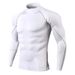 Men's Quick-Dry Compression Shirt, High Elasticity Breathable Long Sleeve Workout Top For Running & Gym,_voghion.com