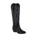 Women's Wide Tube Large Size Embroidered Western Cowboy Long Knee-High Riding Boots_voghion.com