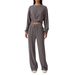 New Spring Summer Pants Set Women's 2-Piece Sportswear Front Fold Sweatshirt Wide-Leg Drawstring_voghion.com