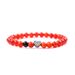 Stainless Steel Peach Heart Bracelet - Red Agate Couple Set, Matching Beaded Jewelry For Men & Women_voghion.com