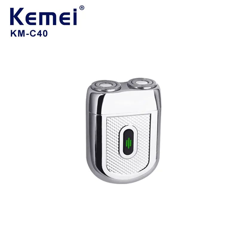 Kemei KM-C40 Doppia Lama Portatile USB Ricaricabile Galleggiante Carica Più Recente Uomo Rasoio Elettrico Barba Trimmer_voghion.com