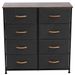 4-Tier Wide Drawer Dresser, Storage Unit with 8 Easy Pull Fabric Drawers and Metal Frame, Wooden Tabletop for Closets, Nursery, Dorm Room, Hallway,Gra_voghion.com