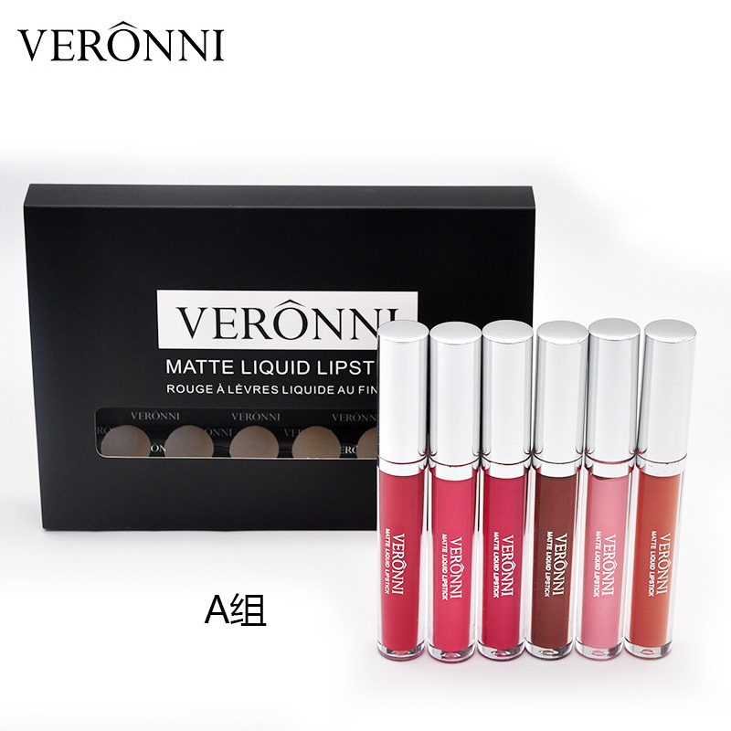 Lipgloss Matte Set Veet Sexy Lipstick Kit 6/12 τμχ/Παρτίδα Καλλυντικό Σετ Αδιάβροχο Lip Gloss Κιτ Μακιγιάζ μεγάλης διάρκειας_voghion.com