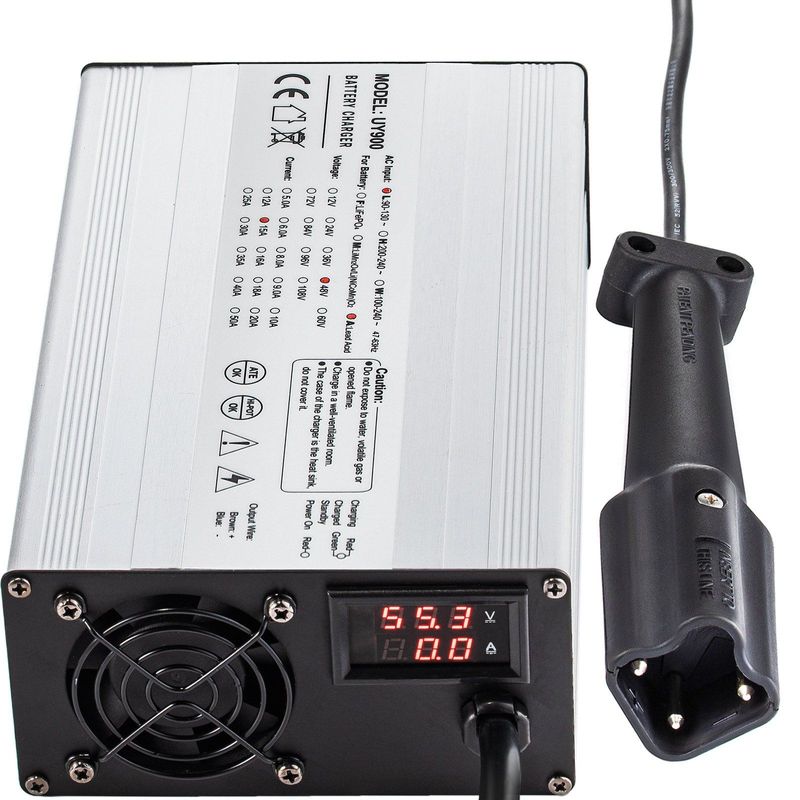 VEVOR 48 Volt 15 Amp Golf Cart Battery Charger With G29 Drive/LED Club Car Battery Charger Aluminum Shell Power Wise For Ez Go Yamaha_voghion.com