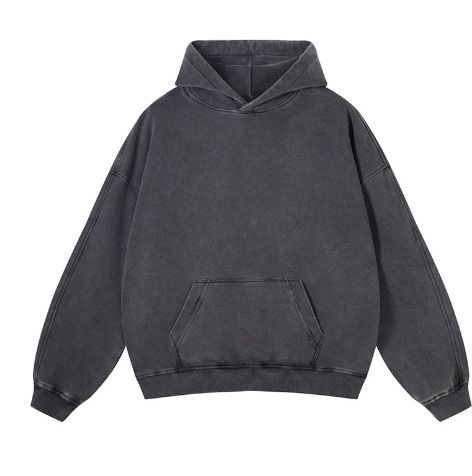 Korean Style Autumn Winter New Versatile Personality Printed Hoodie Sweatshirt Washed Cotton Solid Color_voghion.com