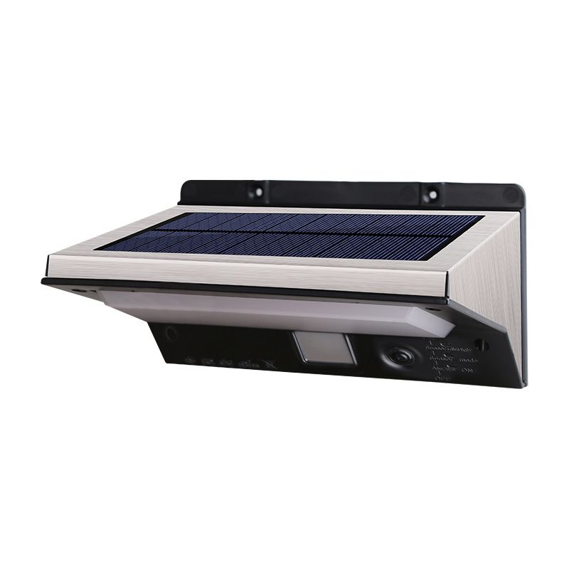 Lampada da parete a LED ad energia solare, luce da giardino per recinzione esterna in acciaio inossidabile, luce da giardino_voghion.com
