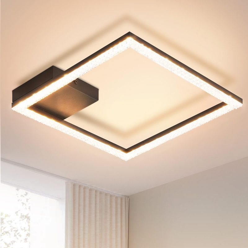 Deckenleuchte Schwarz LED Deckenlampe - 12W Flurlampe Modern Warmweiß Schlafzimmerlampe Modern Design Deckenbeleuchtung Ür Küche Flur_voghion.com