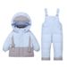 2025 Children's Down Jacket Infant Toddler 1-5 Years Old Boys And Girls New Winter Two-Piece Set Top + Overalls_voghion.com