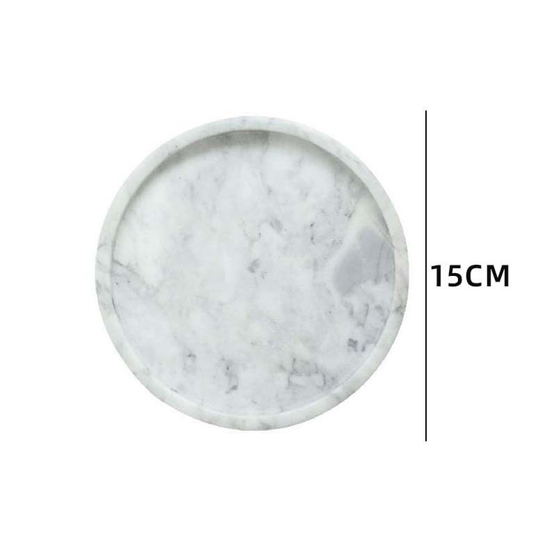 Black & White Natural Marble Tray - Jewelry & Cosmetic Display Stand With Groove Home Decor Luxury Stone Serving Dish Elegant Vanity Organizer_voghion.com