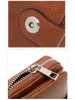 Vintage Womens RFID Blocking MultiFunction Short Fashion Large Capacity Zipper Coin Wallet Simple ID Credit Card Holder_voghion.com