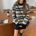 Oversized Chunky Knit Sweater – Women’s 3D Texture Round Neck Pullover (Gray, Black)_voghion.com