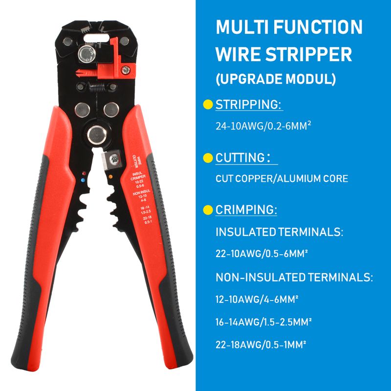 Crimper Cable Cutter Adjustable Automatic Wire Stripper Multifunctional Stripping Crimping Pliers Terminal Hand Tool_voghion.com
