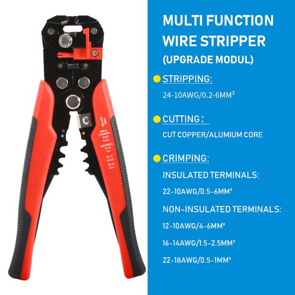 Crimper Cable Cutter Adjustable Automatic Wire Stripper Multifunctional Stripping Crimping Pliers Terminal Hand Tool_voghion.com