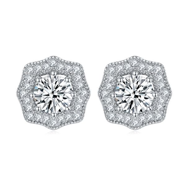 Earrings Fashion Colored Gemstone Earrings S925 Sterling Silver Earrings Ins Style Flower Shaped Row Diamond Twelve Star Stone Earrings_voghion.com