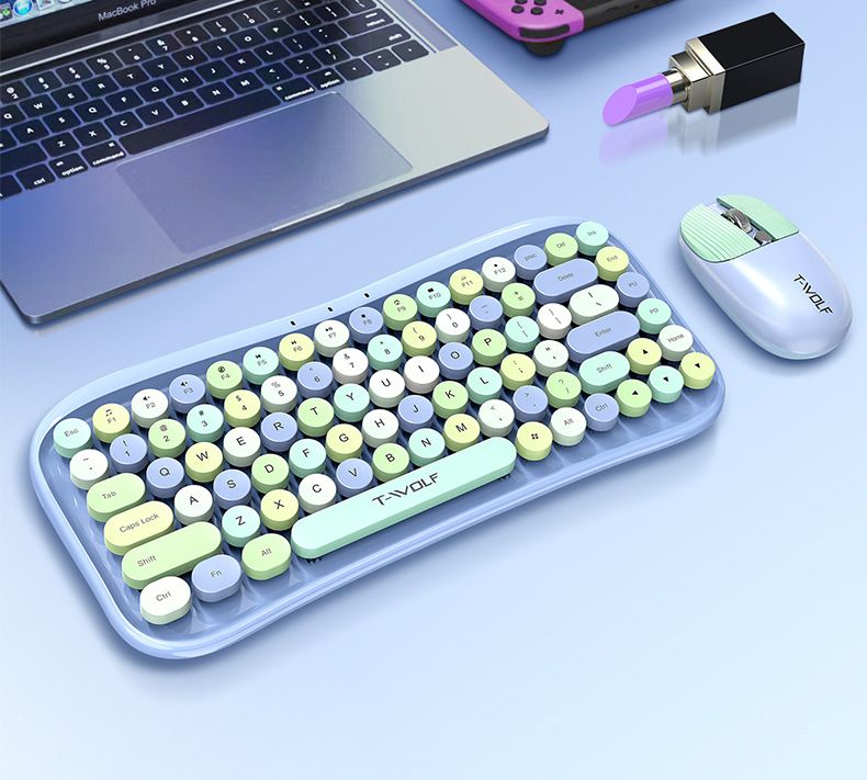RTF660 Bluetooth Wireless Dual-mode Mouse Keyboard Set Lipstick Tablet Keyboard And Mouse_voghion.com