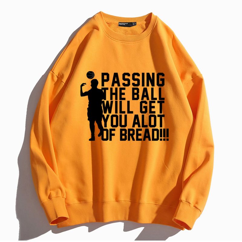 Basketball Passing Langarm-Kapuzenpullover mit T-Ausschnitt und einseitig bedrucktem Unisex-Print für Herbst und Winter_voghion.com