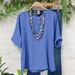 Women's Clothing Casual Split Cotton And Linen Tops And Blouses_voghion.com