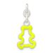 Sterling Silver Neon Yellow Enameled Teddy Bear Outline Charm_voghion.com