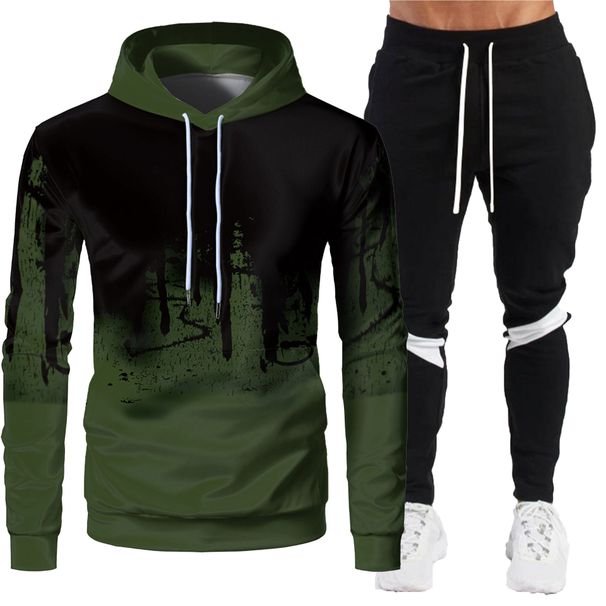 2024 nuovo set felpa con cappuccio a righe pullover giacca moda casual_voghion.com