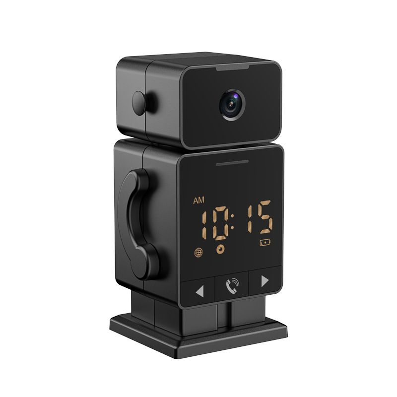 Tuya Smart Alarm Clock Camera With Night Vision, Remote Monitoring, Two-Way Audio, And Plug-Free Design For Home Security_voghion.com