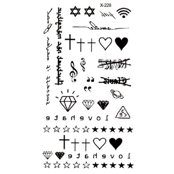 Szépség és egészség Kis friss tetoválás matricák Szöveges betűs tetoválás matricák Divatos angol betűs tetoválás matricák Vízálló tetoválás matricák_voghion.com