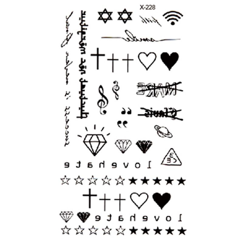 Skönhet och hälsa Små fräscha tatueringsklistermärken Text Letter Tattoo Stickers Fashionabla engelska Letter Tatuering Stickers Vattentäta tatueringsdekaler_voghion.com