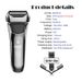 Kemei km-8512 barba elettrica ricaricabile lama da barba per uomo impermeabile con display LCD Rasoio per rasoio calvo_voghion.com
