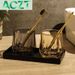 Bicchiere portaspazzolino in vetro nordico ACZT - Collutorio minimalista in vetro per casa e hotel, set per coppia_voghion.com