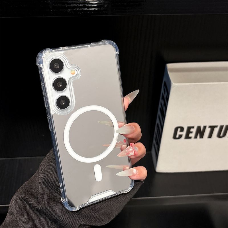 Makeup Mirror Magnetic Case For Samsung Galaxy S25 Ultra S24 FE S23 S22 Plus A56 A54 A52 A36 A26 A34 Airbag Bumper_voghion.com