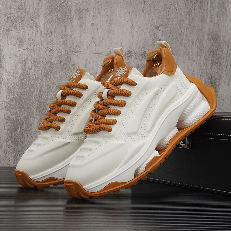 Uomo Autunno 2024 Nuovo Traspirante Suola Spessa Papà Trendy Marchio Interno Altezza Aumentante Sport e Tempo Libero Piccolo Bianco_voghion.com
