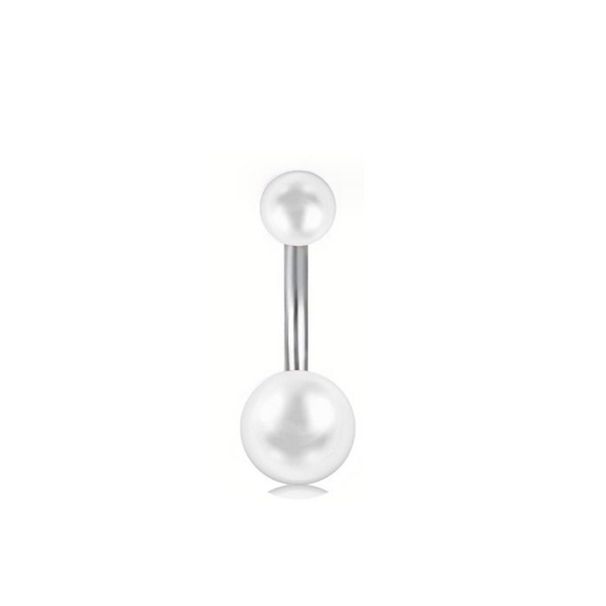 Piercing per ombelico in acciaio inossidabile galvanizzato multicolore con perla europea e americana_voghion.com
