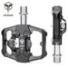 GEWAGE Mountain Bike Locking Flat Aluminum Alloy Triple Bearing Cycling Pedals_voghion.com