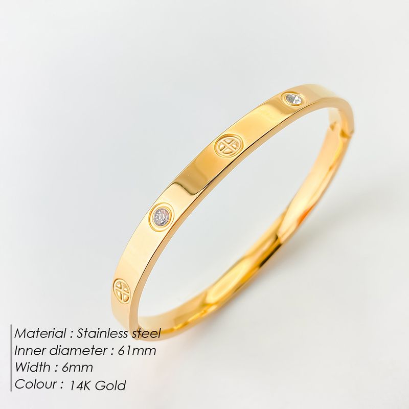 Bangles Titanium Steel Bracelet Women's Diamond Studded Simple And High End Bracelet That Does Not Fade_voghion.com