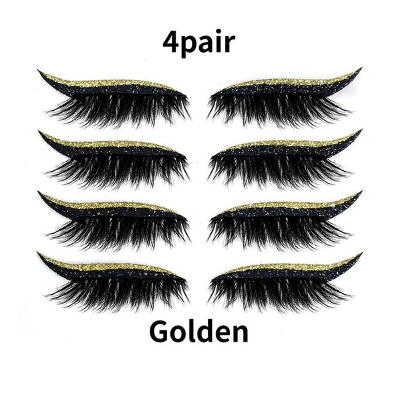 Eyeliner à paillettes réutilisable 7 couleurs, autocollants pour faux cils, Style Nightclue_voghion.com